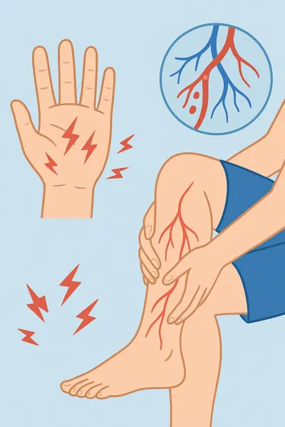 손발 저림과 혈류 표현 그림