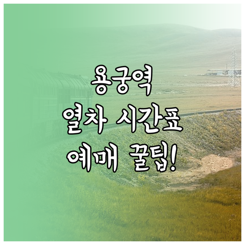 용궁역 열차 운행 시간표와 예매 방법..