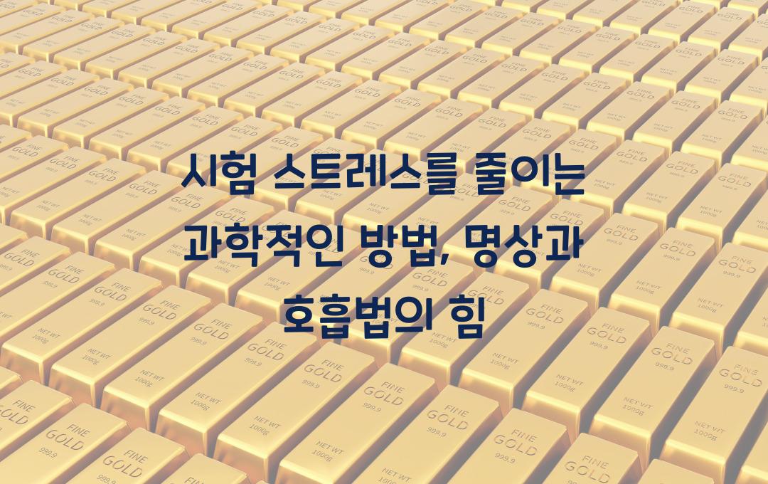 시험 스트레스를 줄이는 과학적인 방법 (명상 &amp; 호흡법 포함)