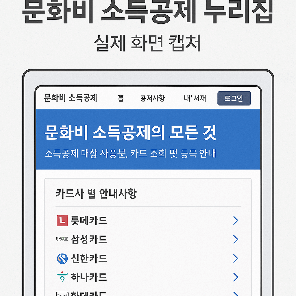 문화비 소득 공제 누리집