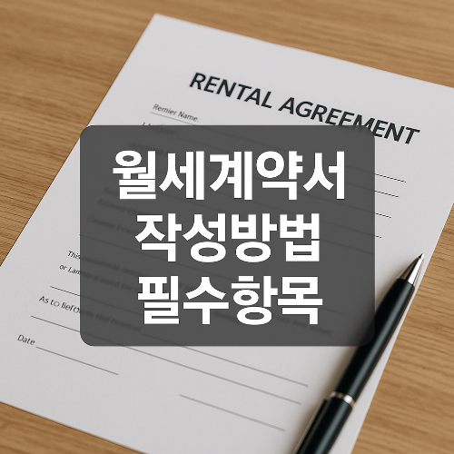 월세계약서 작성 시 주의사항을 강조하는 썸네일 이미지