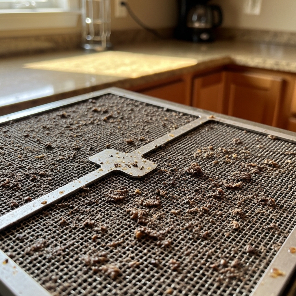 렌지후드 필터 기름때 청소 전 모습