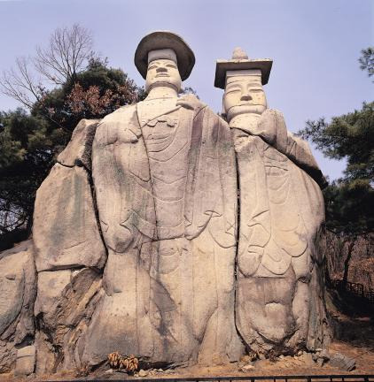 용미리 마애이불입상