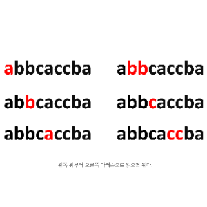 왼쪽 위부터 오른쪽 아래순으로 읽으면 된다