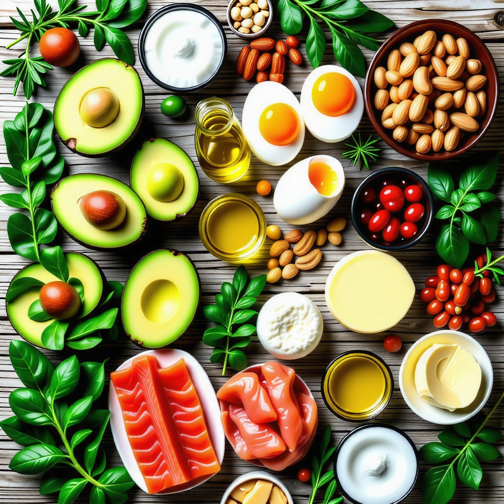 저탄고지에 딱 맞는 음식 리스트 20가지 표현한 이미지