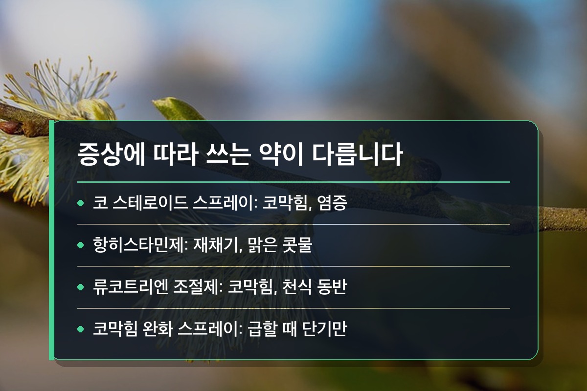 알레르기 비염 약은 종류마다 맡은 일이 다릅니다