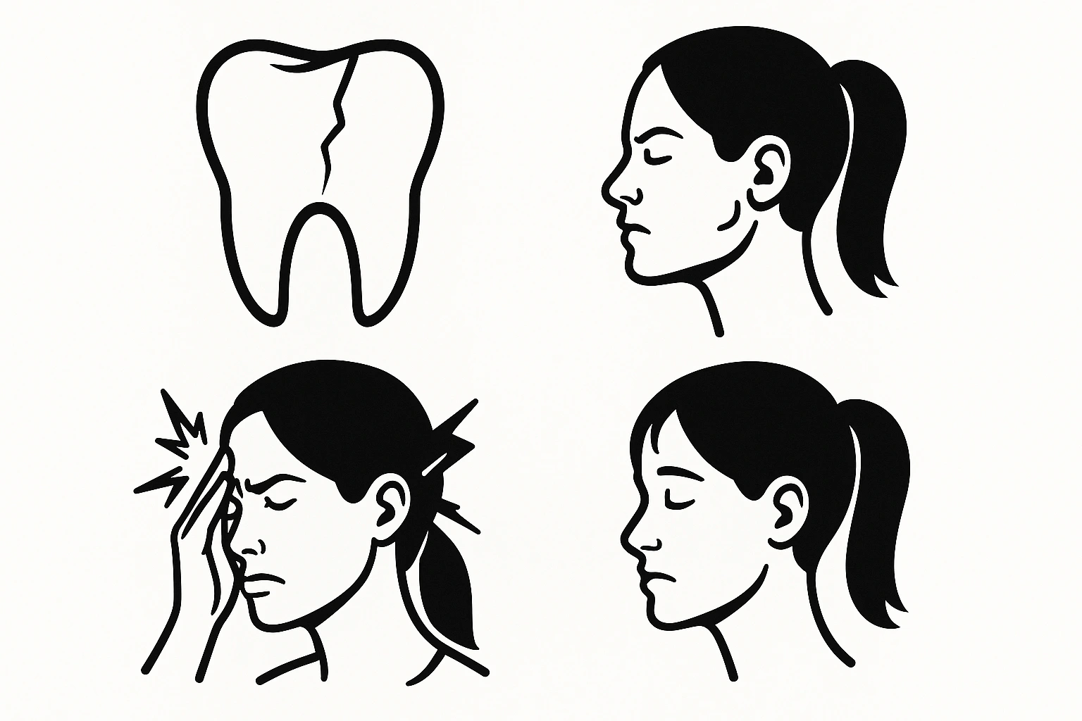 치아 마모, 턱관절 장애, 두통, 수면 부족