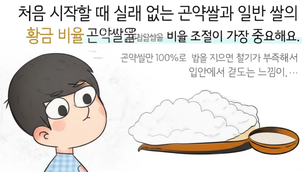 곤약쌀 입문자를 위한 단계별 비율 조..