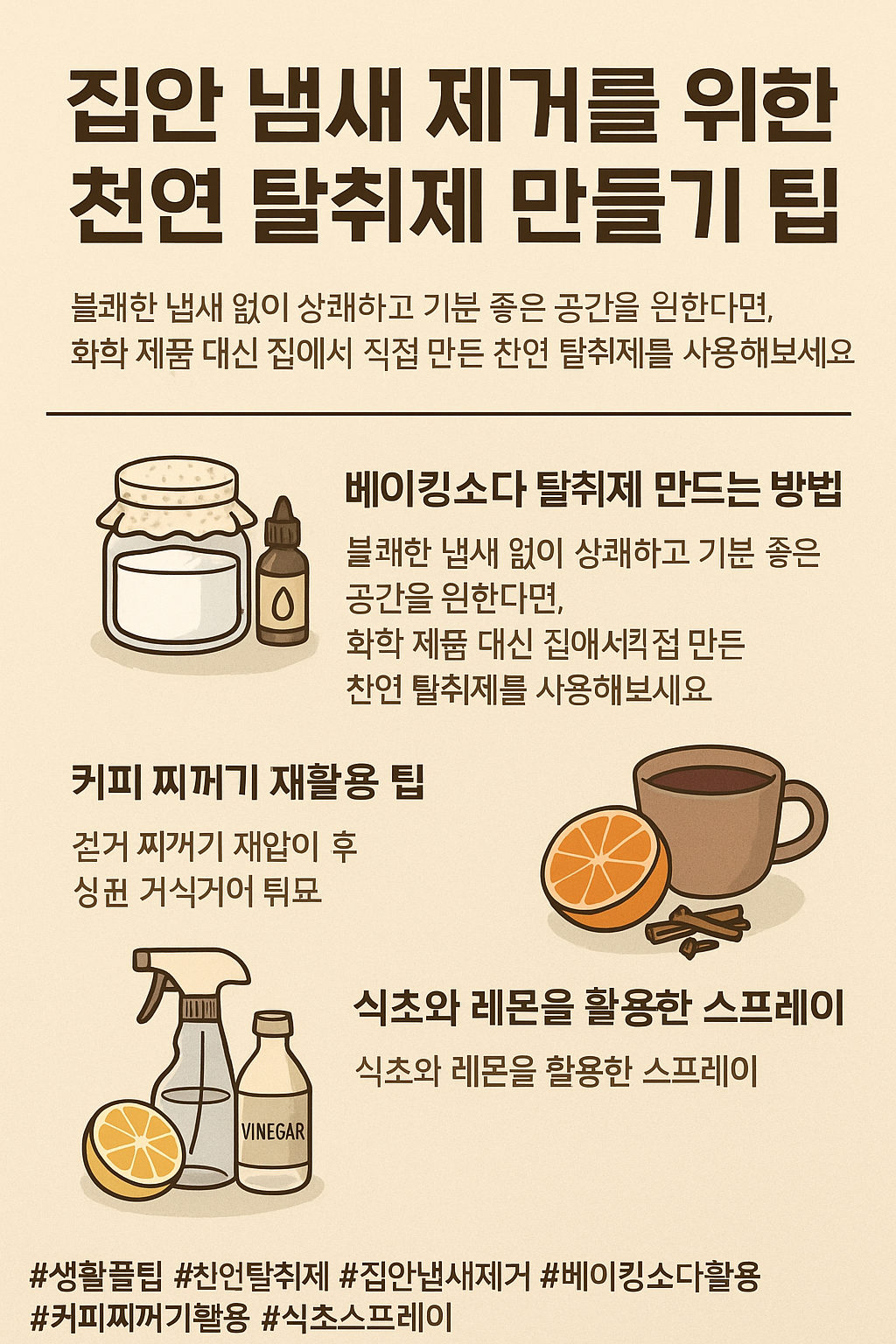 천연 탈취제 만들기 팁