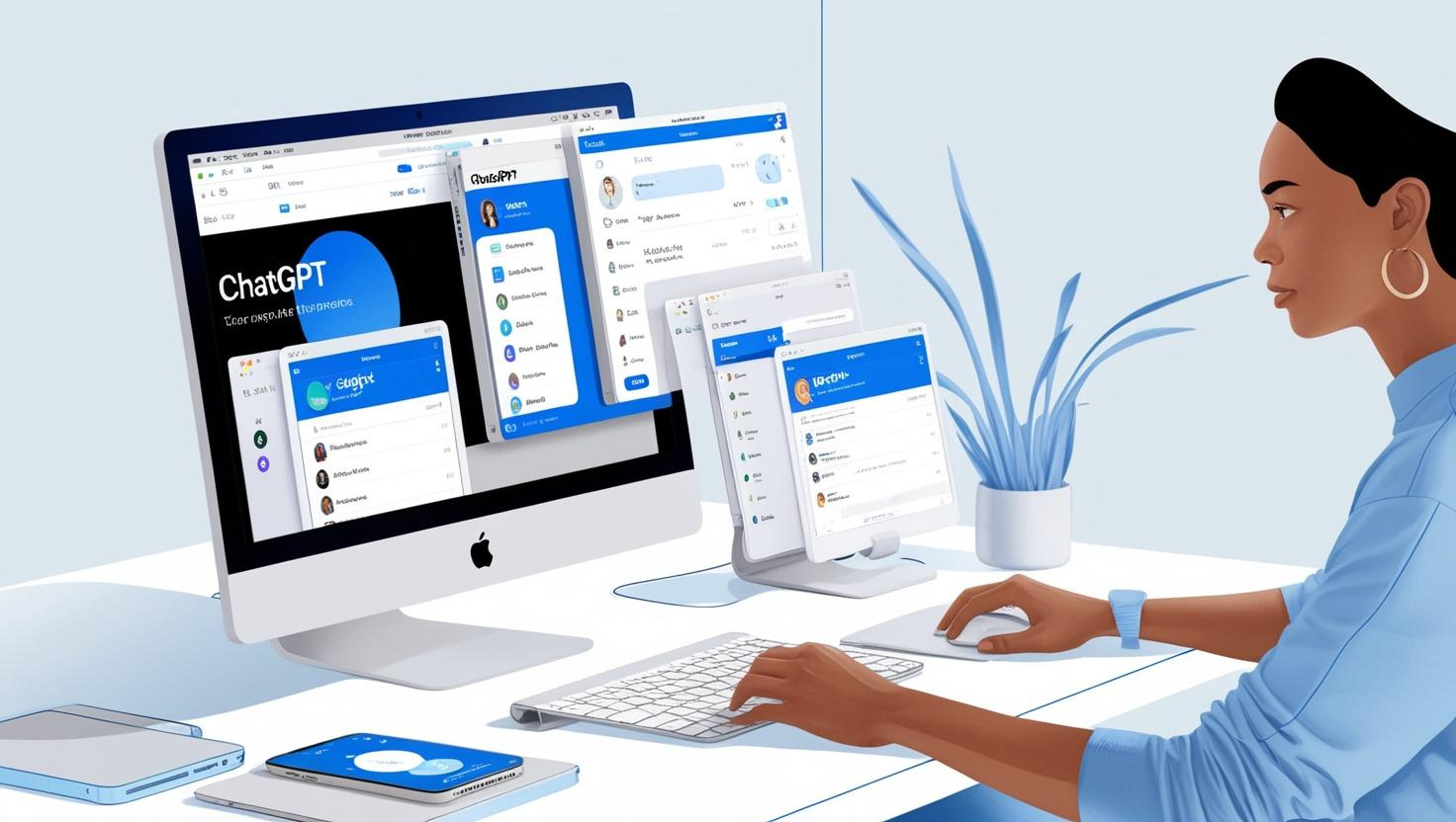 ChatGPT에서 Mac에서 앱과 함께 작동하는 &ldquo;Work with Apps&rdquo; 공개 소개 이미지