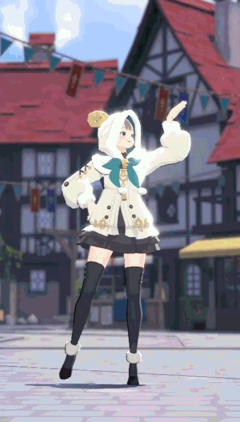 버드댄스를 추는 여성 캐릭터 gif