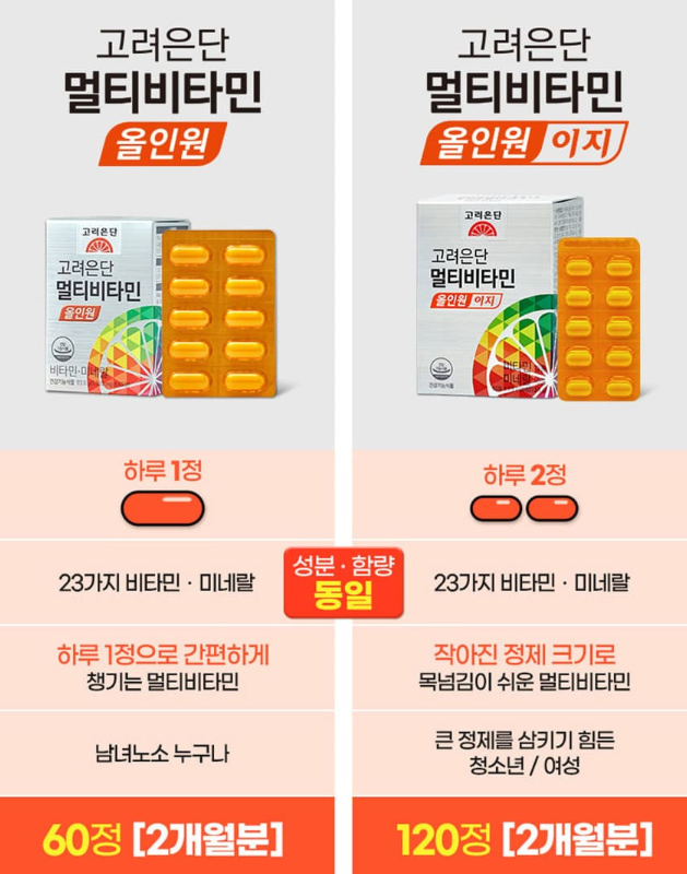 고려은단 상품설명