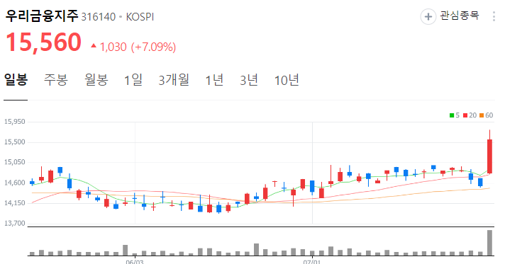 우리금융지주 주가 전망 목표주가 배당금 분석