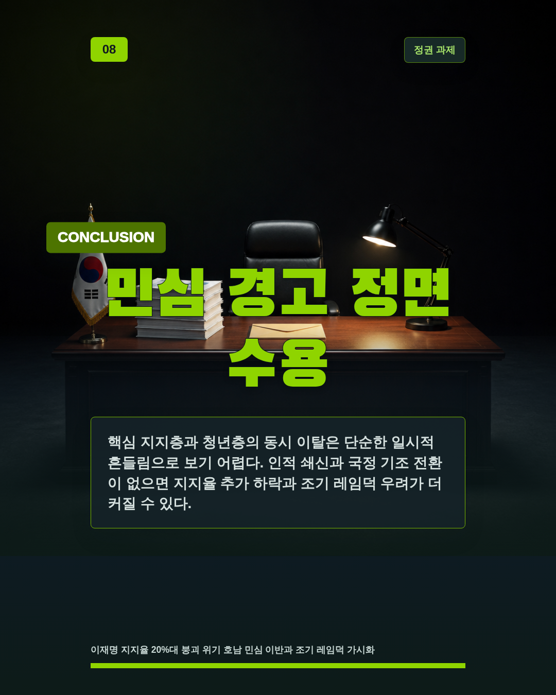 민심 경고 정면 수용
