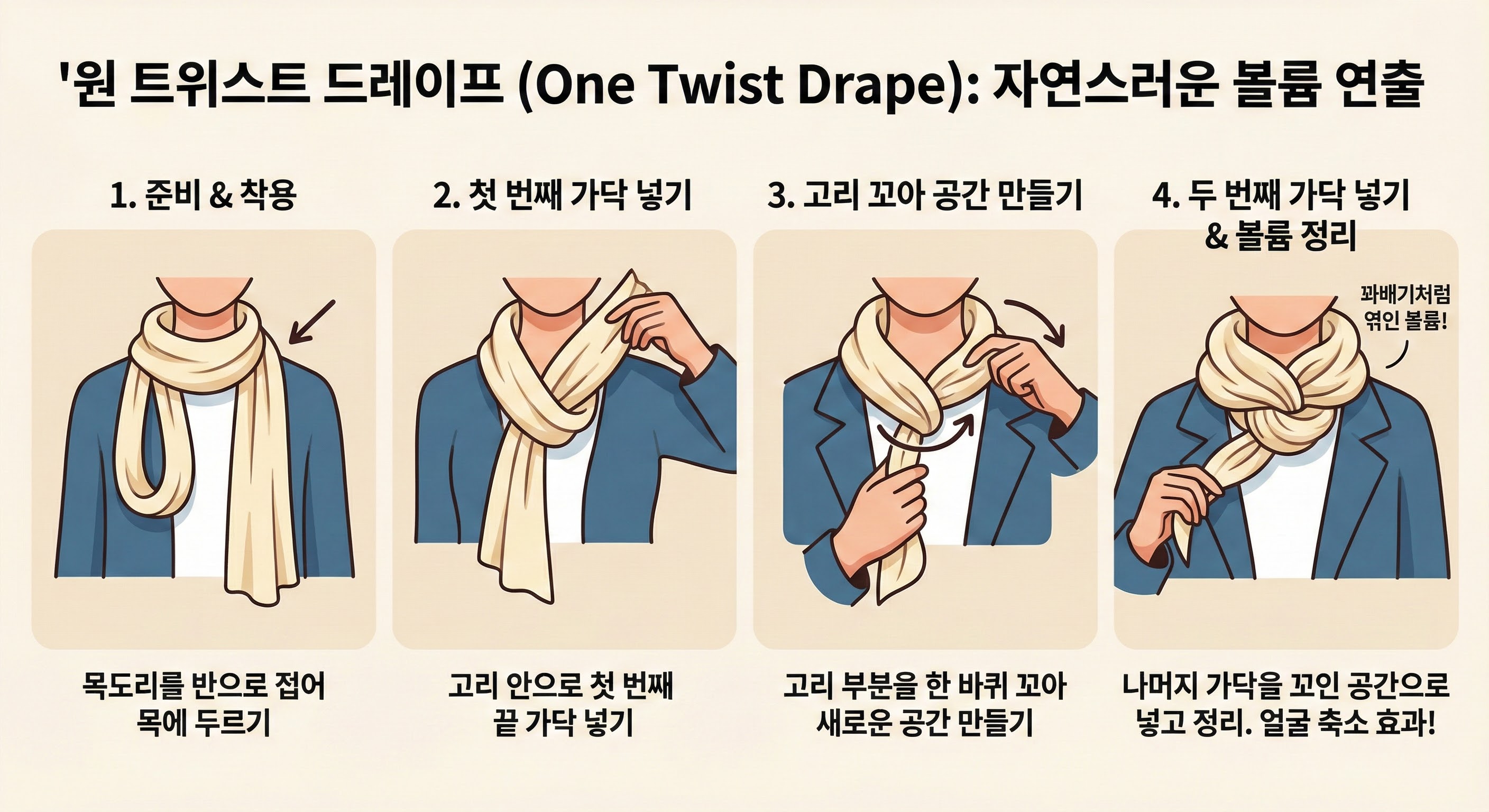 원 트위스트 드레이프 (One Twist Drape) – 자연스러운 볼륨 연출