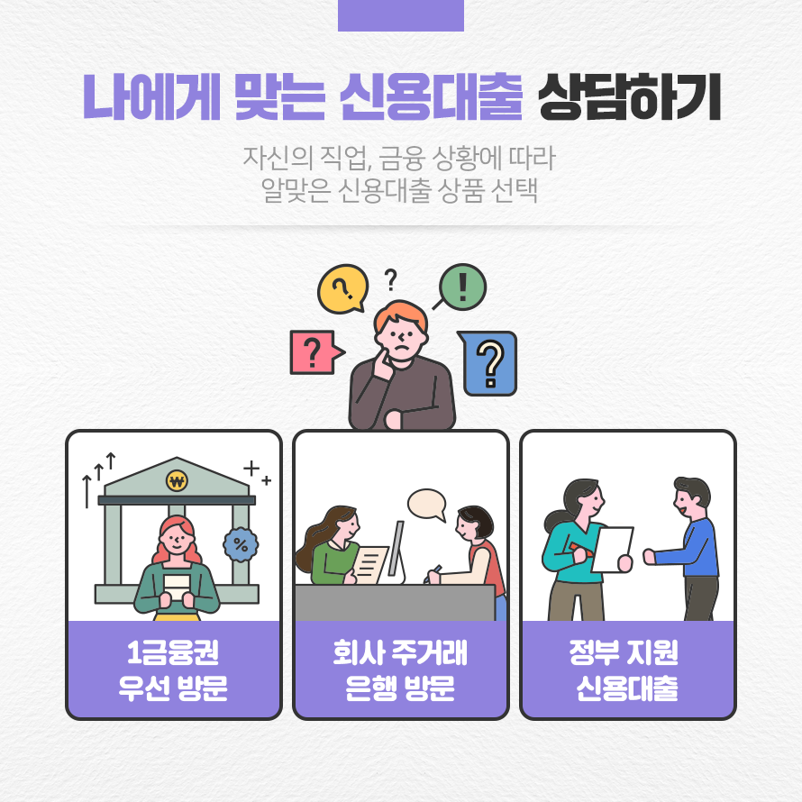 나에게 맞는 신용대출 상담하기