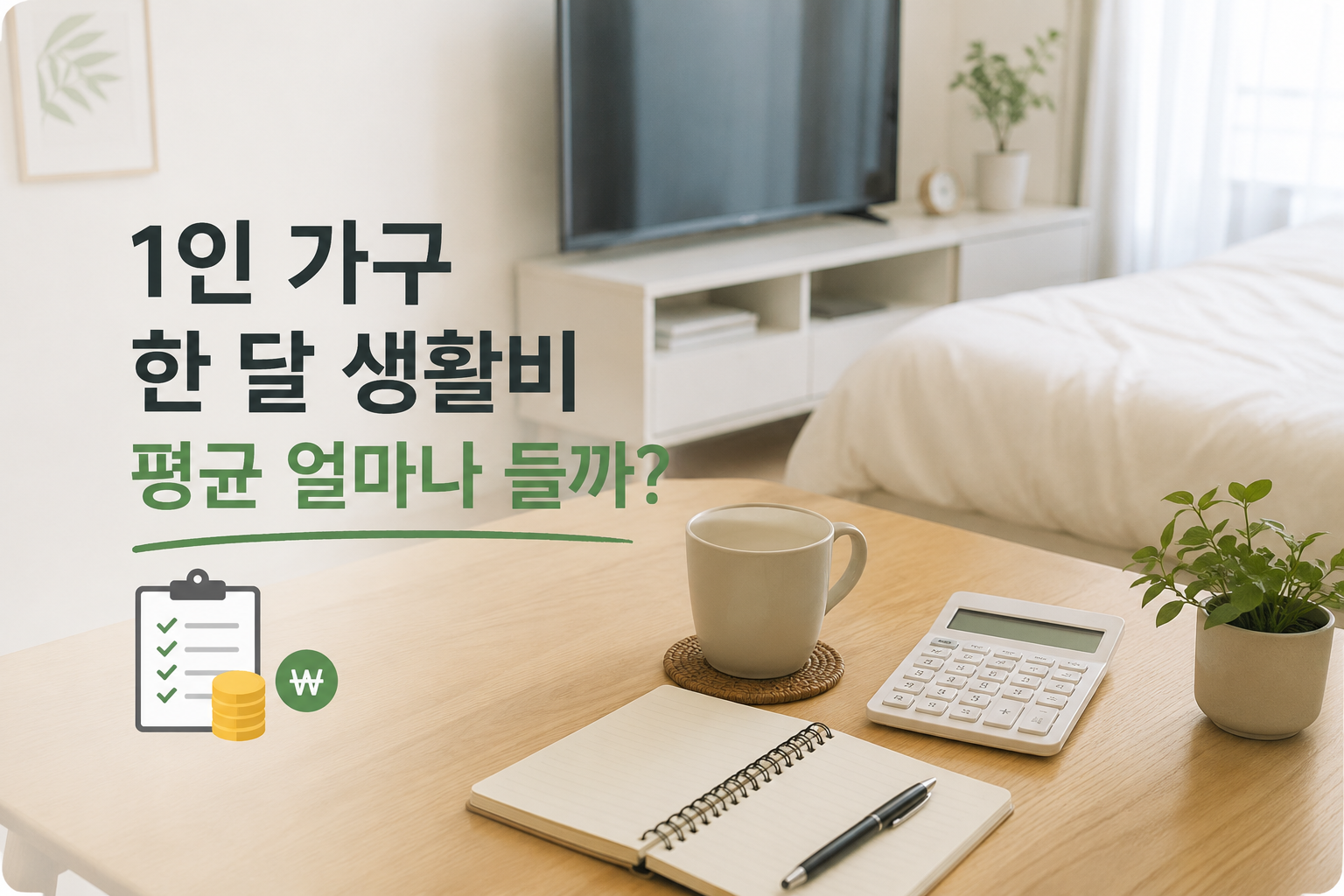 1인 가구 한 달 생활비 평균은?