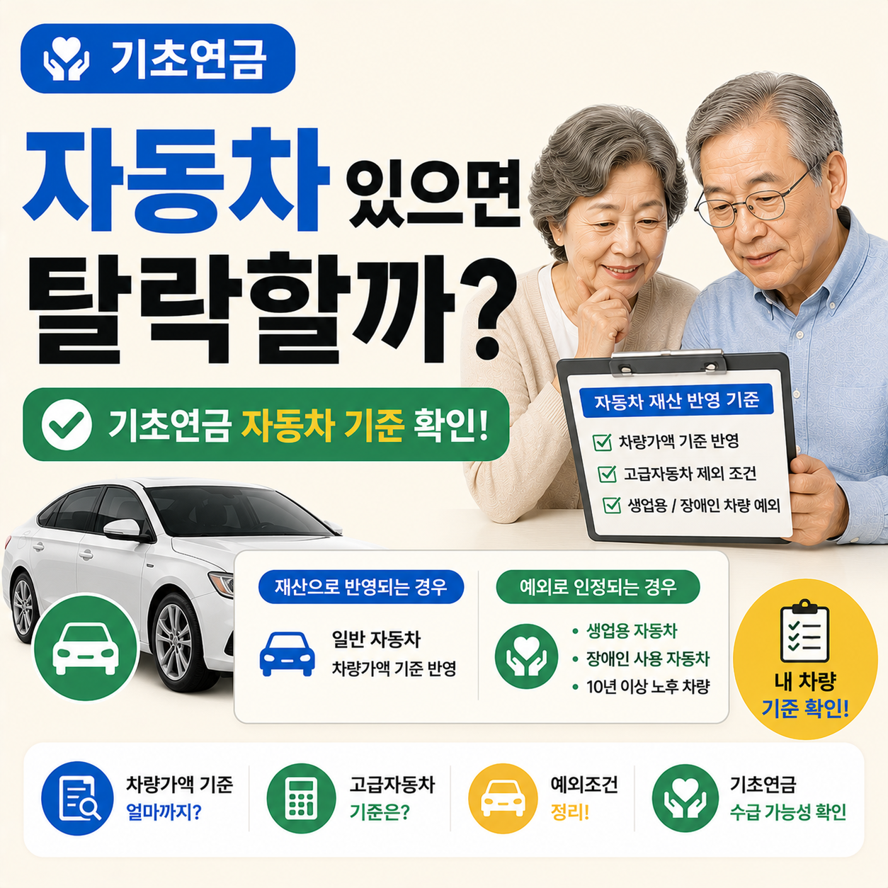 기초연금 자동차 재산 기준을 설명하는 이미지