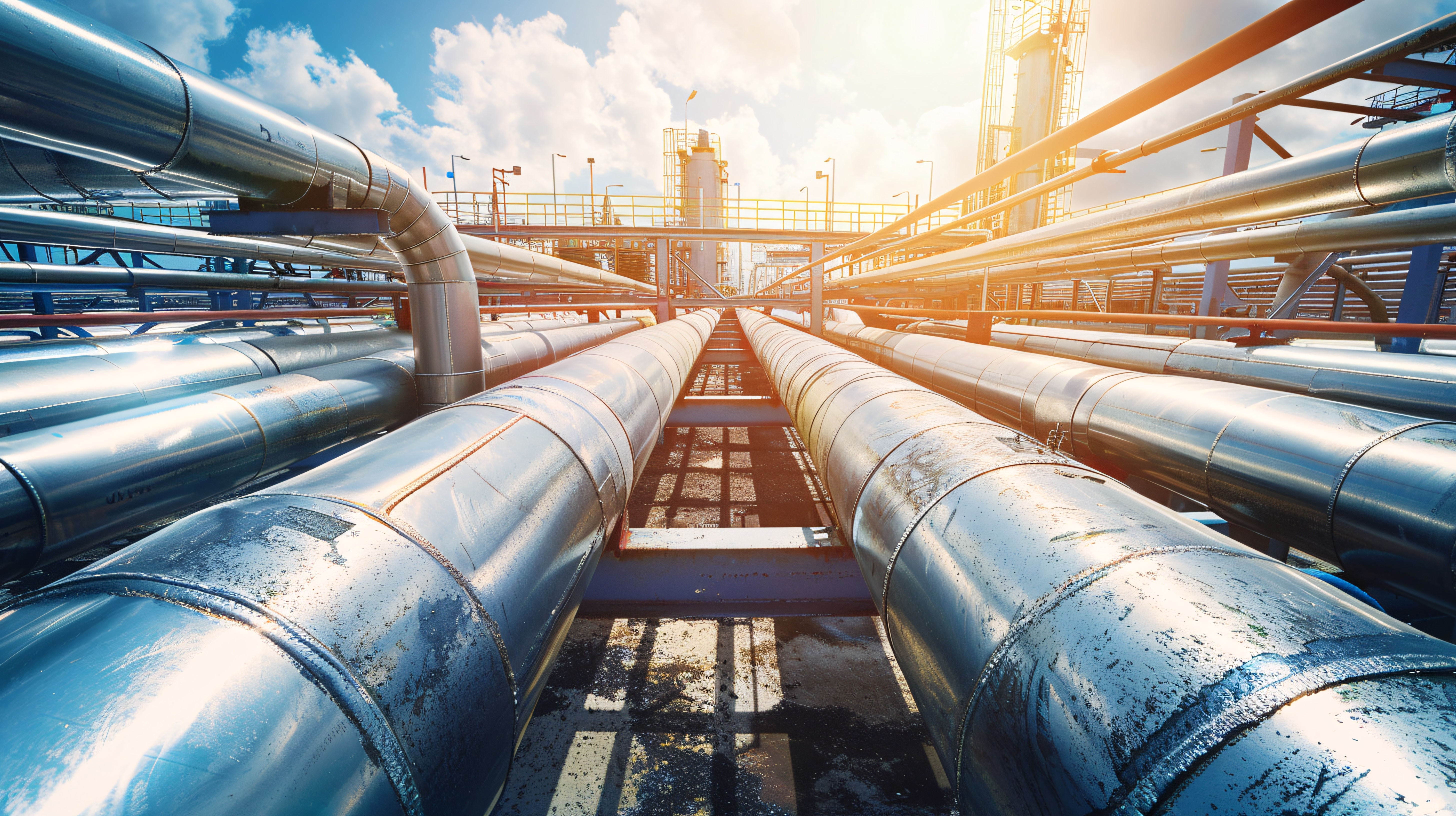 끝없이 뻗은 송유관