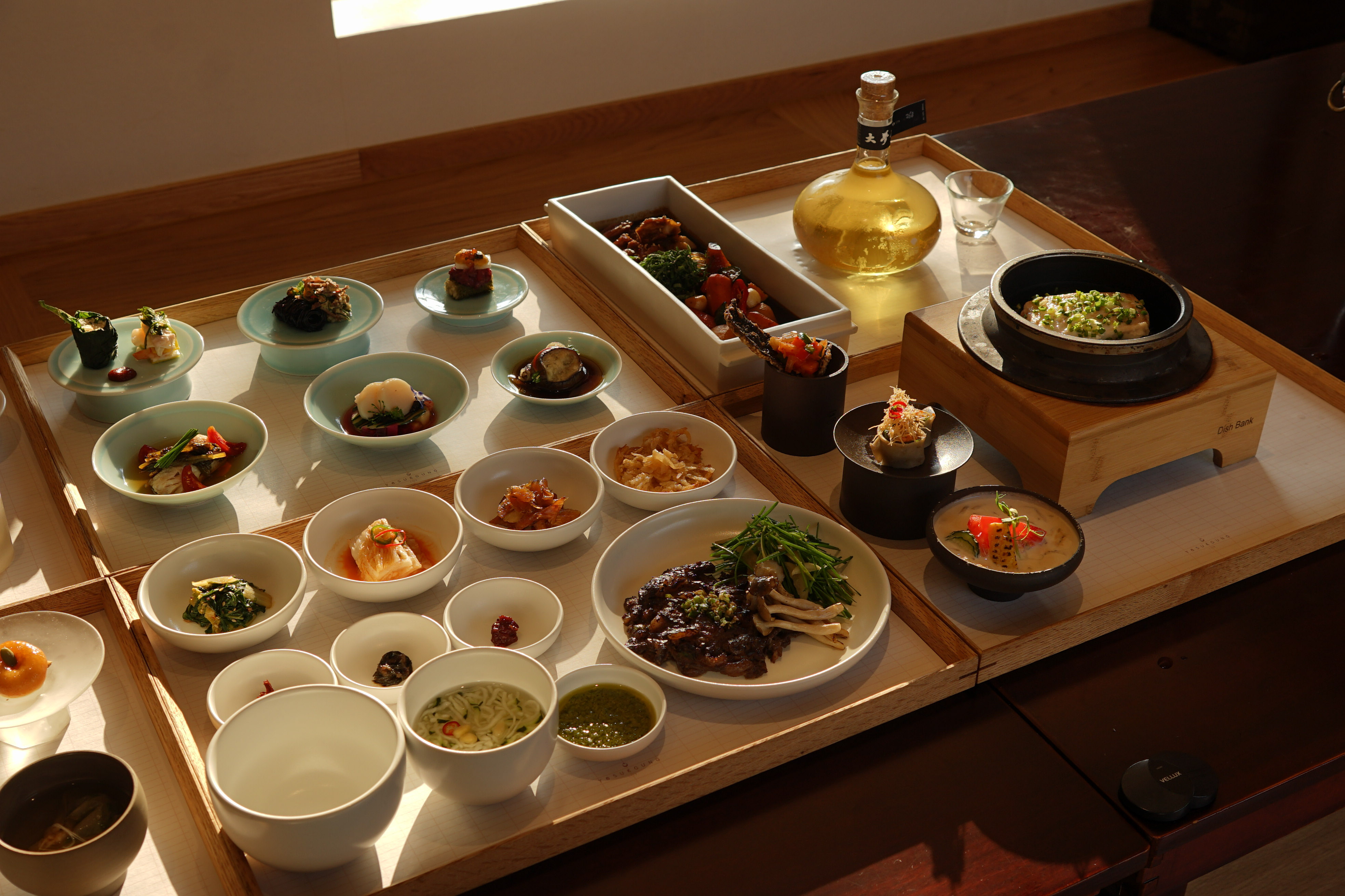 a Korean traditional set-menu at Yoseokgung
