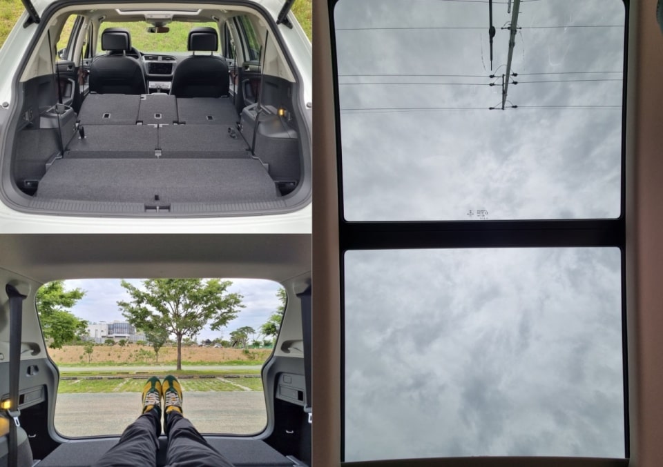 티구안 올스페이스의 2열과 3열을 모두 접어봤습니다.