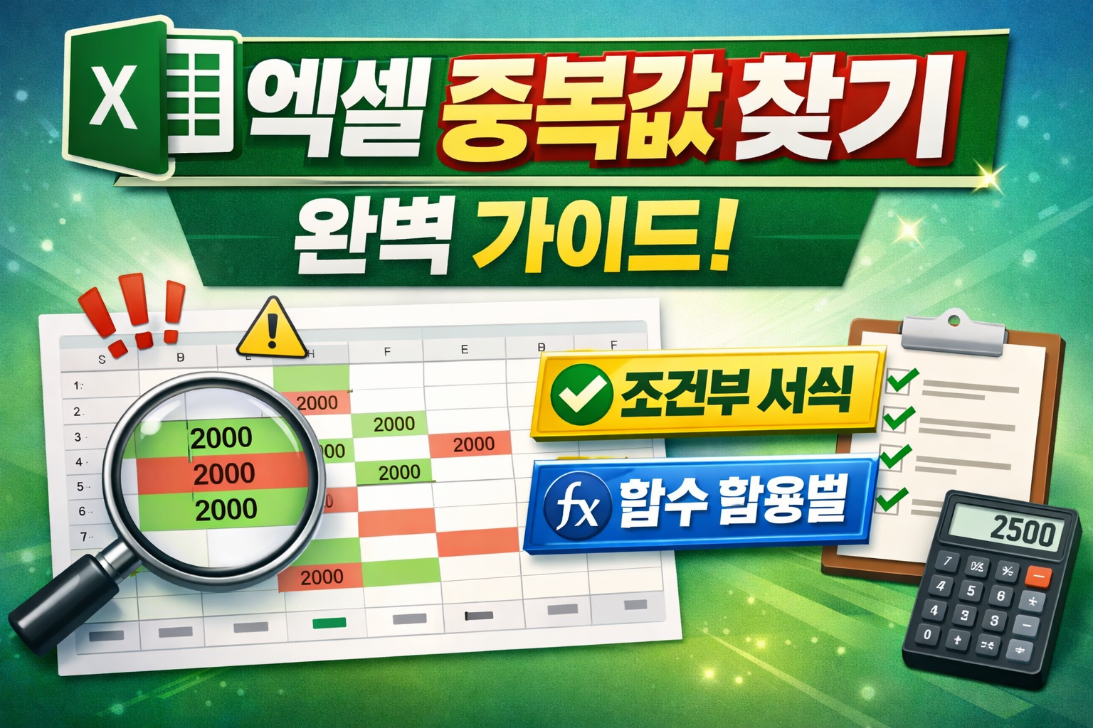 엑셀 중복값 찾기