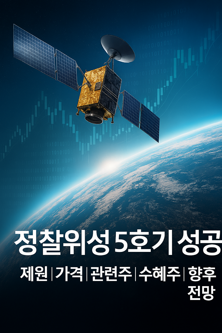 정찰위성 5호기 성공, 제원, 가격, 관련주, 수혜주, 향후 전망