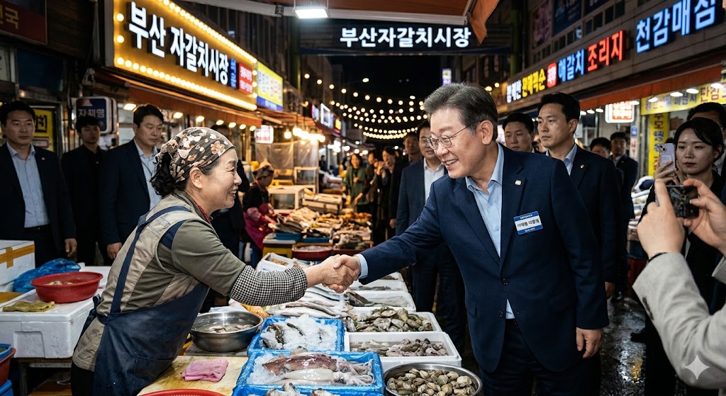 이재명 자갈치 시장