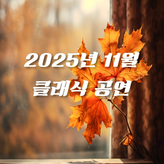2025년 11월 클래식 공연 추천