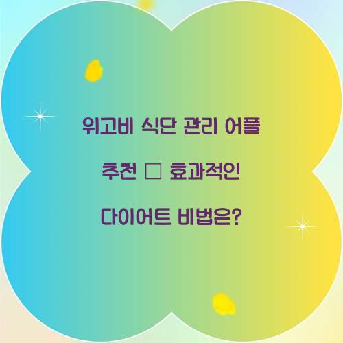 위고비 식단 관리 어플 추천