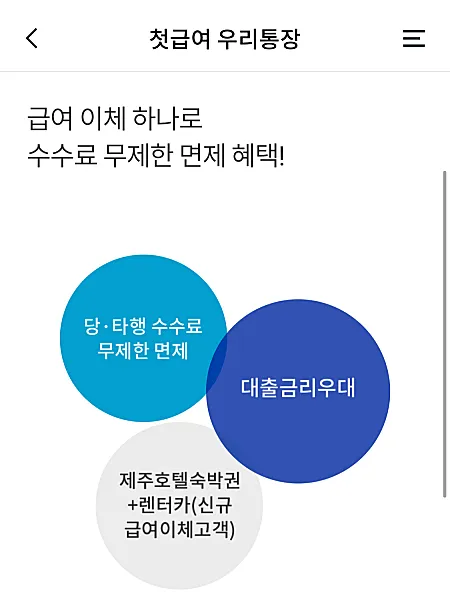 우리은행-첫급여통장-상품설명
