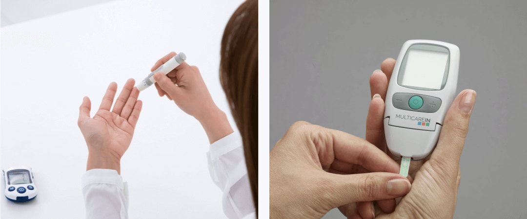 혈당 체크하는 사진