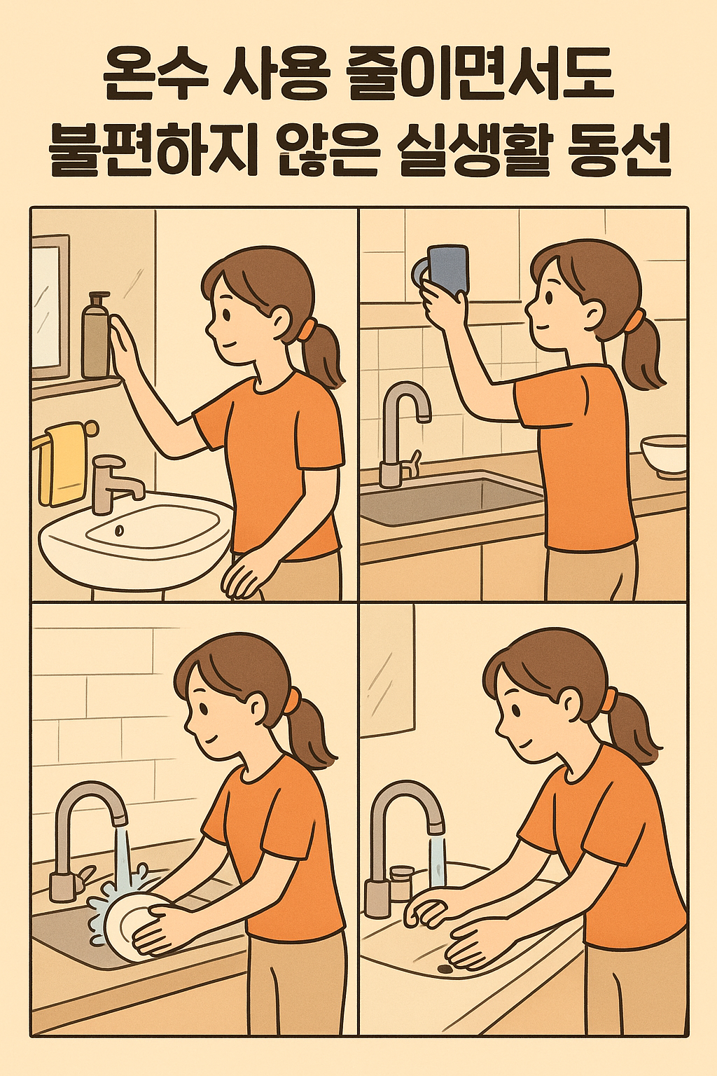온수 사용 줄이면서도 불편하지 않은 실생활 동선 정리법