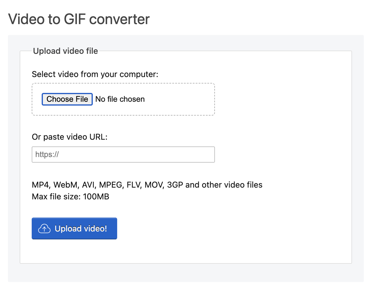 GIF 비디오 업로드
