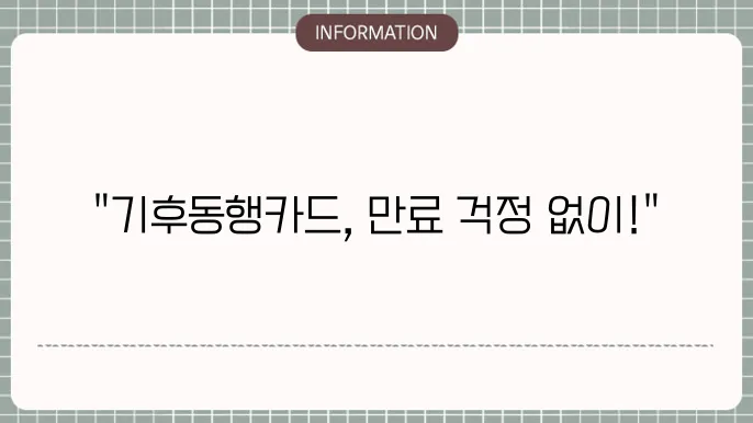 기후동행카드 유효기간 관리하기