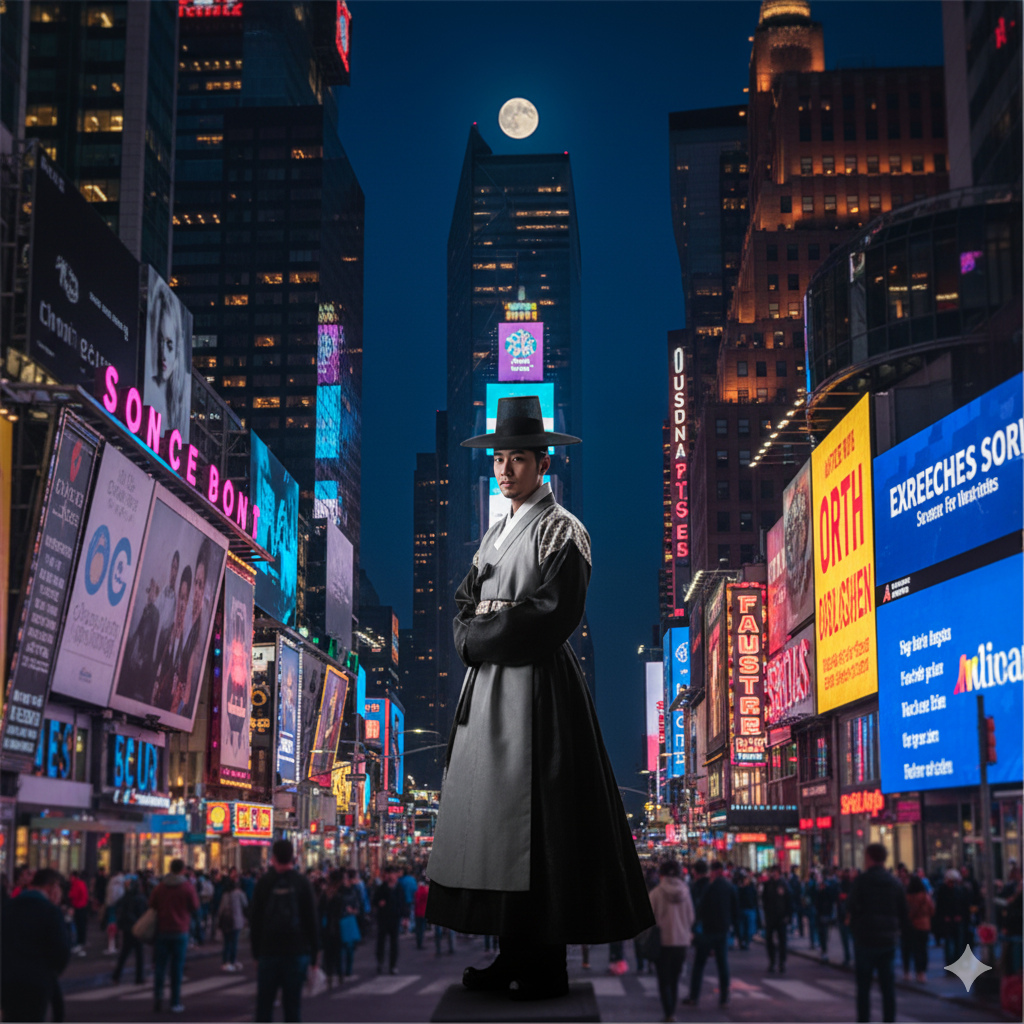 박보검 한복, 추석에 뉴욕 타임스스퀘어 점령(출처: 문화체육관광부)