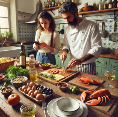 포르투갈에서 한달 살면서 요리하는 사진