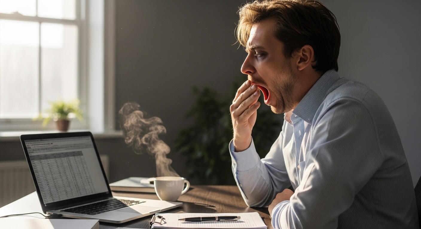 수면 부족으로 피로한 직장인