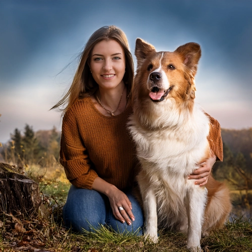 강아지와 주인이 함께 있는 사진3