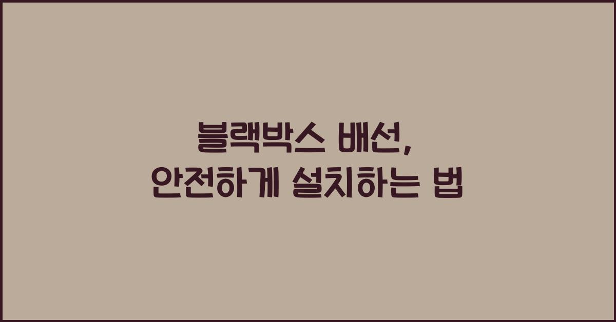 블랙박스 배선
