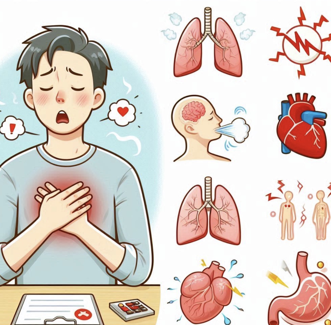 숨 쉴 때 가슴이 답답하고 통증이 느껴지는 원인과 증상 (어떤 병원을 가야할까?)