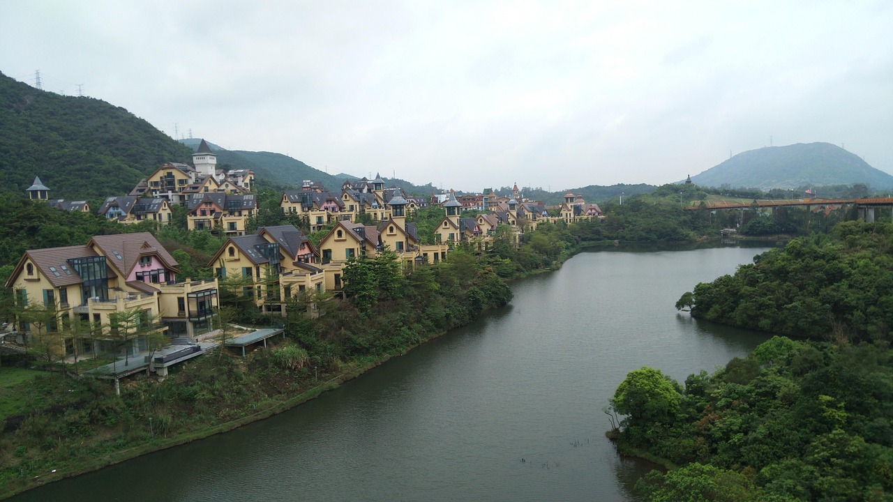 스위스의 인터라켄 마을의 정경입니다.