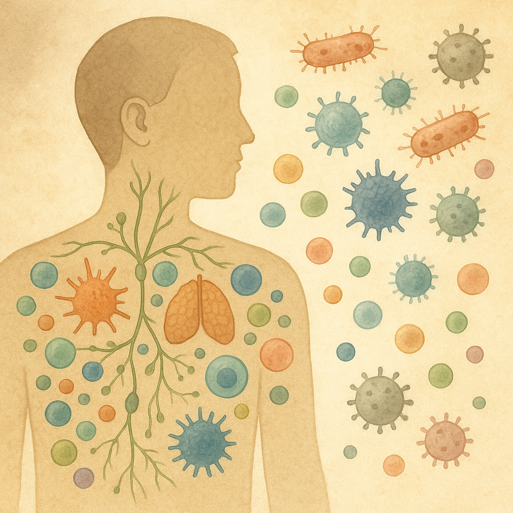 인간 면역체계의 구조와 작동 원리관련 이미지