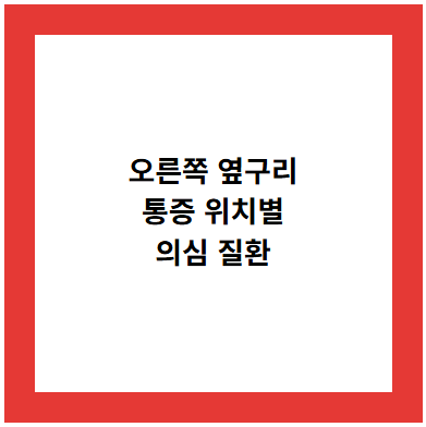 오른쪽 옆구리
통증 위치별
의심 질환