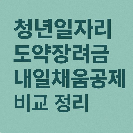 청년일자리 도약장려금 vs 내일채움공제 비교 완전 정리