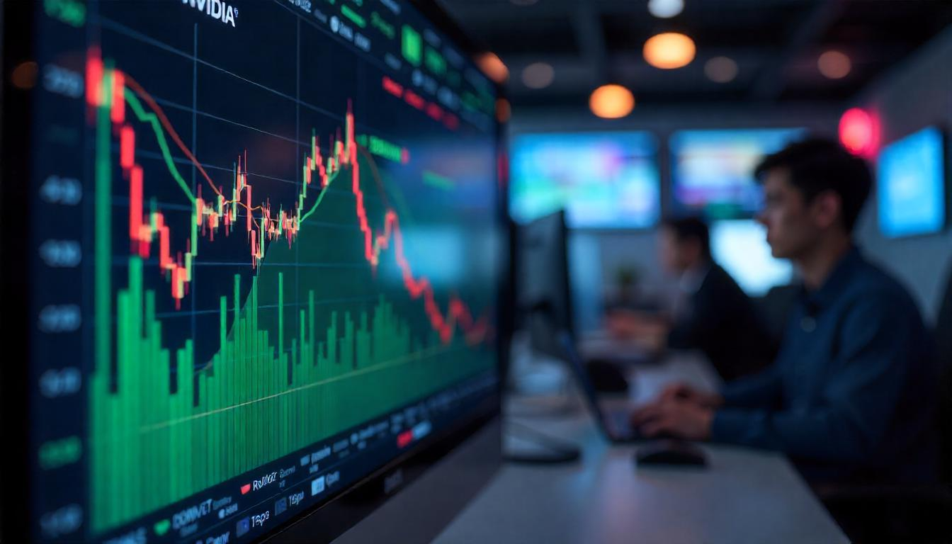 엔비디아 주가 하락과 관련된 금융 시장 이미지