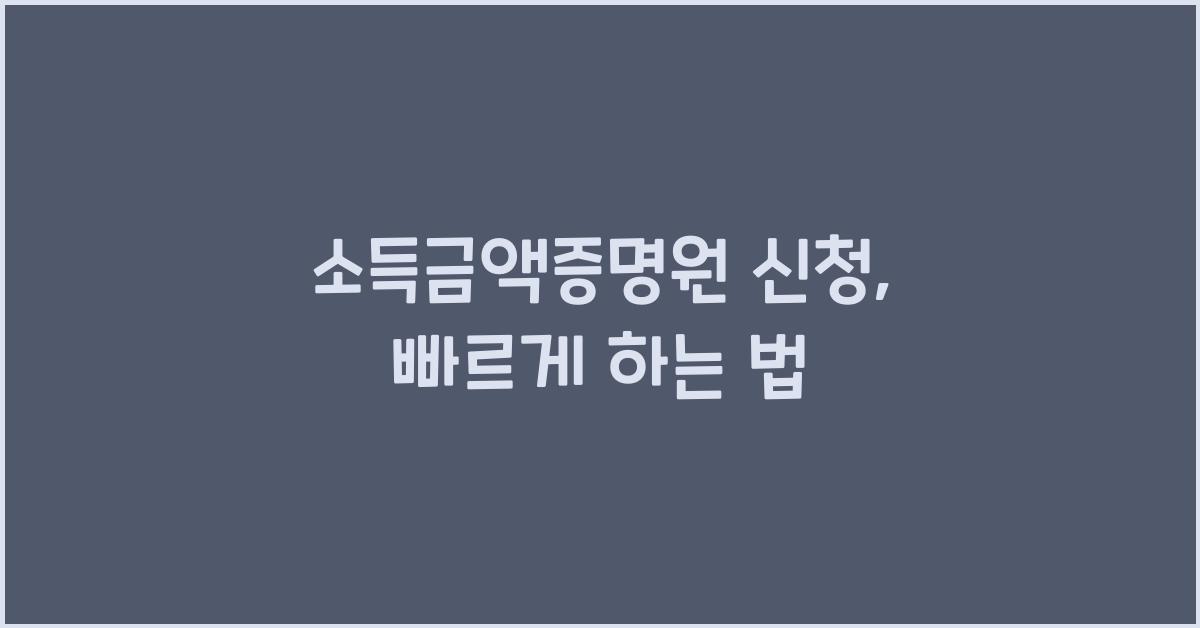 소득금액증명원 신청