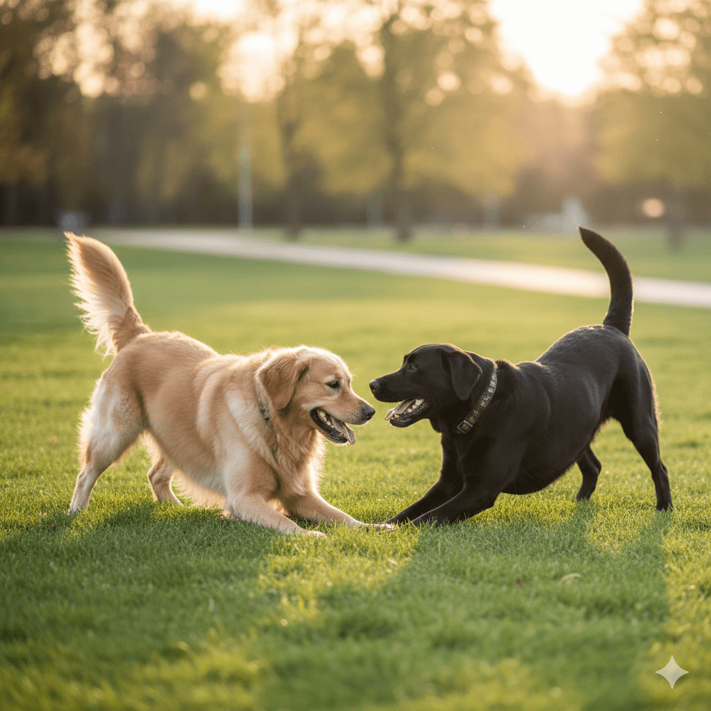강아지 기지개와 '플레이 보우': 반려견이 보내는 놀이 시작 신호