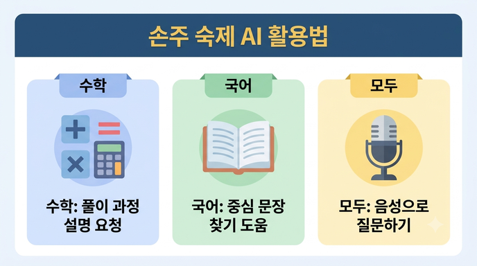 손주 숙제 AI 활용 과목별 가이드