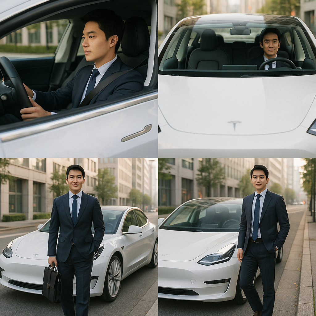테슬라를 타고 다니는 30대 직장인 이미지